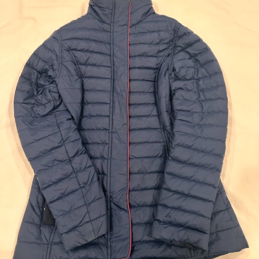 Vineyard Vines - Puffer Jacket; Navy Blue with pink piping; XXS